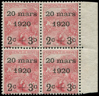 * MONACO 34b : 2c. + 3c. S. 15c. + 10c., C RENVERSE Tenant à Normal Dans Un BLOC De 4, Paire Inf. **, TB - ...-1885 Prephilately