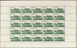 ** MONACO 184 : 10f. Vert, Stade Louis II, FEUILLE De 25, CD 29/3/39, TTB - ...-1885 Prephilately