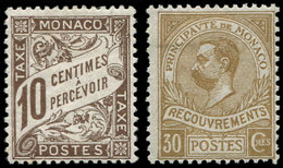 * MONACO Taxe 4 Et 10 : 10c. Brun Et 30c. Bistre, TB - Postage Due