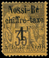 * NOSSI-BE Taxe 6 : 1f. Sur 35c. Violet-noir Sur Jaune-orange, Un Angle Arrondi, B/TB. C - Autres & Non Classés