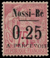 * NOSSI-BE Taxe 17 : 0.25 Sur 50c. Rose, TB - Autres & Non Classés