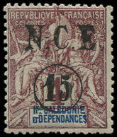 * NOUVELLE CALEDONIE 55c : 15 Sur 4c. Lilas-brun, NON EMIS, ERREUR De Surcharge, TB. C - Usados