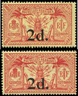 ** NOUVELLES HEBRIDES 68/69 : 2d. Sur 40c. Rouge Sur Jaune, TB - Otros & Sin Clasificación