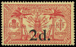 * NOUVELLES HEBRIDES 69 : 2d. Sur 40c. Rouge Sur Jaune, TB. C - Otros & Sin Clasificación