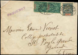 Let OCEANIE 4 Et 6, 5c. PAIRE Et 15c. Obl. Cachet Ovale SAN FRANCISCO S. Env., Au Verso Grand Cachet Ecoles Françaises I - Otros & Sin Clasificación