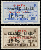 ** SAINT PIERRE ET MIQUELON 311A/B : Oeuvres De Mer, FRANCE LIBRE, TB. C - Used Stamps