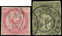 TAHITI CG N°6 80c. Rose Obl. Càd TAHITI-OCEANIE Et N°29 1f. Olive Obl. Càd PAPEETE, TB - Otros & Sin Clasificación