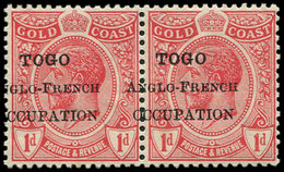 ** TOGO 60 : 1d. Rouge, Surch. A CHEVAL, PAIRE, TB - Otros & Sin Clasificación