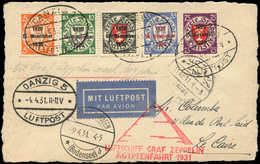 Let DANTZIG 200A, B, E, G Et L Obl. DANZIG 5 4/4/31 S. DL Avec Cachet Zeppelin, Cote Des Timbres, TB - Otros & Sin Clasificación