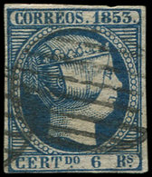 ESPAGNE 21 : 6r. Bleu, Obl., TB - Used Stamps