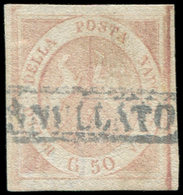 ITALIE (ANCIENS ETATS) DEUX SICILES 7 : 50g. Rose Obl. ANNULLATO, TB, Certif. H. Avi - Nápoles