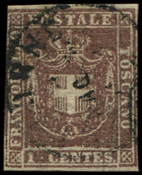 ITALIE (ANCIENS ETATS) TOSCANE 17a : 1c. Violet-lilas, Obl., Au Filet, B/TB. C - Toscane