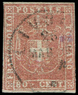 ITALIE (ANCIENS ETATS) TOSCANE 22 : 80c. Chair, Obl., Au Filet, B/TB - Toscana