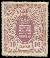 * LUXEMBOURG 17a : 10c. Lilas, PERCE En LIGNES Colorées, TB - 1852 William III