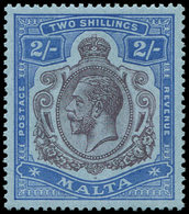 ** MALTE 64 : 2s. Bleu Et Violet-brun Sur Azuré, TB - Malta (...-1964)