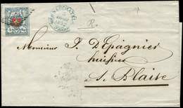 Let SUISSE 20 : 5Rp. Bleu Et Rouge Obl. Càd Neuchâtel 3/8/1852 S. LSC, Arr. St Blaise Le 4/8/52, TB - 1843-1852 Timbres Cantonaux Et  Fédéraux