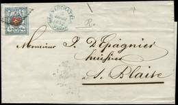 Let SUISSE 20 : 5Rp. Bleu Et Rouge Obl. Càd Neuchâtel 3/8/1852 S. LSC, Arr. St Blaise Le 4/8/52, TB - 1843-1852 Federal & Cantonal Stamps