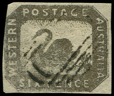 AUSTRALIE OCCIDENTALE 4 : 6p. Gris-noir, Lég. Effl. à G., Sinon TB - Used Stamps