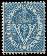 * COLOMBIE BRITANNIQUE 6 : 3p. Bleu, TB - Nuevos