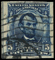 ETATS-UNIS 148a : 5c. Bleu, Lincoln, NON DENTELE, Obl., TB - Other & Unclassified