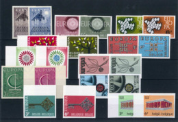 (*) Belgique, Europa 1957 Et 1960/69, Non Dentelés Avec N° Au Verso, TB, Cote Cob - Collections (en Albums)