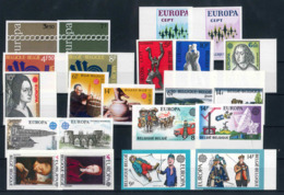 (*) Belgique, Europa 1971/81, Non Dentelés Avec N° Au Verso, TB, Cote Cob - Collections (with Albums)
