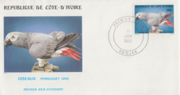 Enveloppe  FDC  1er  Jour   COTE  D' IVOIRE     PERROQUET  GRIS   1983 - Papegaaien, Parkieten