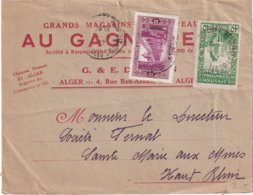 ALGERIE 1937 LETTRE D'ALGER POUR STE MARIE AUX MINES - Lettres & Documents