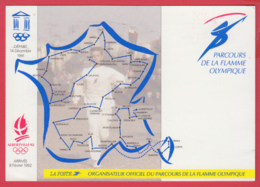 CPM-SABRES - Passage De La Flamme Olympique -Albertville 1992- 2 SCANS ** - Sabres