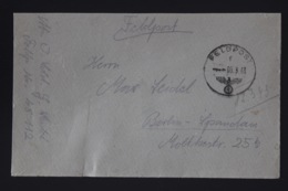 DR Feldpost Brief Mit Inhalt, Leningrad 1943 Mit Detaillierte Festlegung Berlin - Covers & Documents