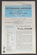 Official Football Match Program Tottenham Hotspur - Fulham 1963 - Otros & Sin Clasificación