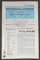 Official Football Match Program Tottenham Hotspur - Fulham 1963 - Sonstige & Ohne Zuordnung