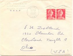 ALGERIEN 1956 Marianne 15 Fr. (2x) MEF Auf Kab.-Brief Von „BLIDA / ALGER“ N. USA - Covers & Documents