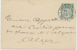 ALGERIEN 1898 Allegorie 5C Blaugrün Französischer GA-Umschlag M K2 "CONSTANTINE" - Cartas & Documentos