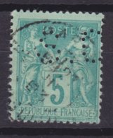 France Perfin Perforé Lochung 'S.C.' Or 'S.O.'? 1898 Mi. 84  5c. Sage (2 Scans) - Used Stamps