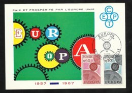 Andorre Carte Maximum Premier Jour Le 29 Avril 1967 Europa 1967 Les N°179 Et 180  TB   - 1967