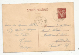 ENTIER POSTAL , 1941 ,  RIBERAC ,  DORDOGNE ,2 Scans - Cartes Postales Repiquages (avant 1995)