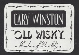 Etiquette De Wisky  -  Cary Winston - Whisky