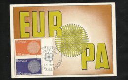 Andorre Carte Maximum Premier Jour Le 2 Mai 1970 Europa 1970 Les N°202 Et 203  TB   - Maximum Cards