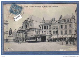Delcampe - Carte Postale 02. Laon  Tramway  Chemin De Fer Et Grand Café De La Comédie Très Beau Plan - Laon
