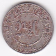 Colombie. 2 1/2 Centavos 1886. Fautée  Le 6 Est Fermé  Resemmble à Un 8 Copper-nickel . - Colombia