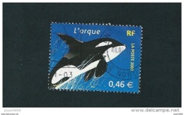 N° 3487 Nature De France - Animaux Marins L'orque TIMBRE  FRANCE  Oblitéré 2002 - Autres & Non Classés