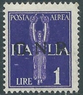 1944 RSI POSTA AEREA 1 LIRA VERONA MNH ** - RB6-6 - Correo Aéreo