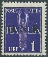 1944 RSI POSTA AEREA 1 LIRA VERONA MNH ** - RB8-5 - Correo Aéreo