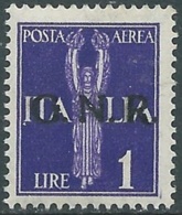 1944 RSI POSTA AEREA 1 LIRA VERONA MNH ** - RB8-8 - Luftpost