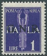 1944 RSI POSTA AEREA 1 LIRA VERONA MNH ** - RB8-9 - Airmail