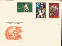 V) 1969 CARIBBEAN, SPORTING EVENTS, 11TH ANNIVERSARY GAMES, 2ND OLYMPIC TRIALS, 6TH SOCIALIST BICYCLE RACE, WITH SLOGAN - Storia Postale