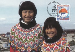 GREENLAND 1993 UN Year Of Indigenous Peoples: Maximum Card CANCELLED - Cartas Máxima