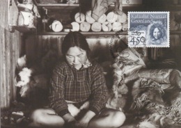 GREENLAND 1996 EUROPA Famous Women/Arnarulunnguaq: Maximum Card CANCELLED - Cartoline Maximum