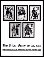 GREAT BRITAIN 1983 British Army Uniforms: STAMP PRESS RELEASE - Covers & Documents
